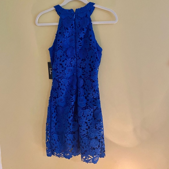 Lulu's Love Poem Blue Lace Mini Dress‎ Size Small - Picture 3 of 7